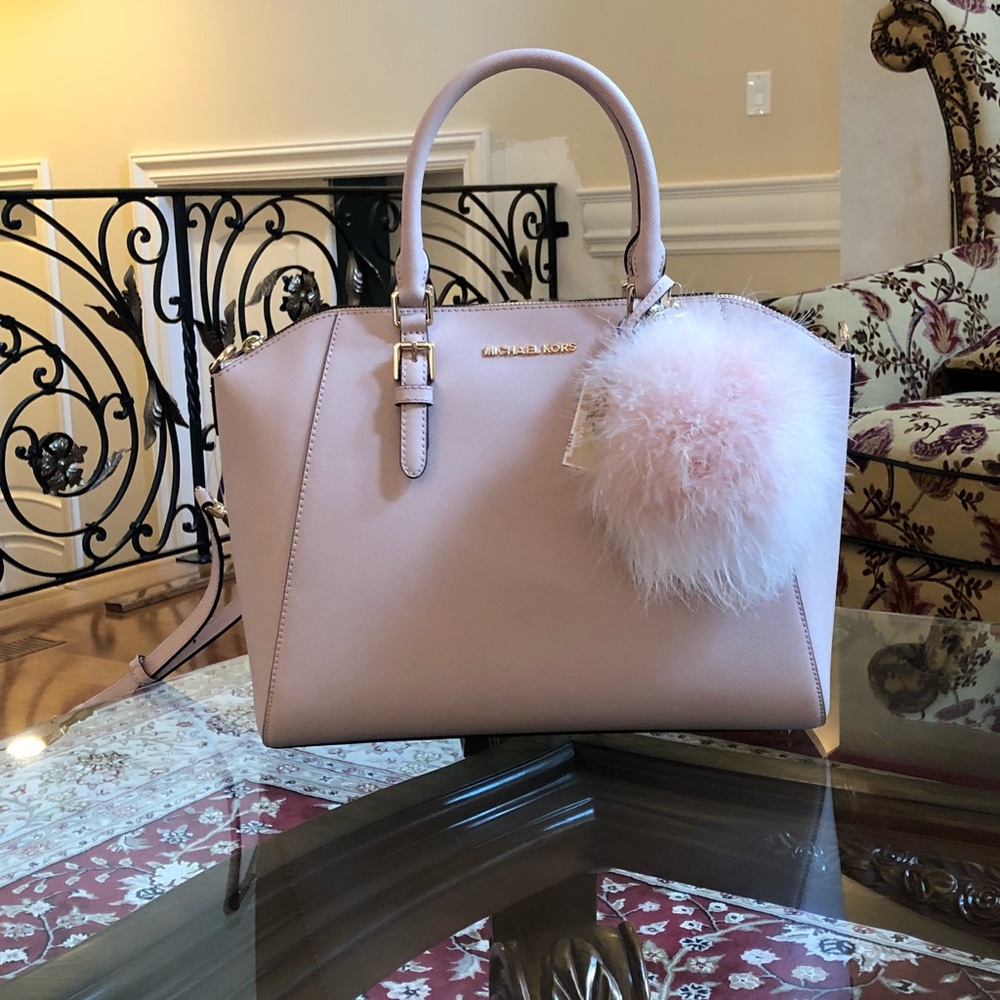 3pcs Michael Kors Large Ciara&wallet&pom pom - Picture 2 of 8